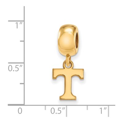 University of Tennessee Gold-Plated Sterling Silver Extra Small Letter T Dangle Bead – view 3