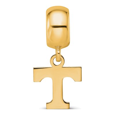 University of Tennessee Gold-Plated Sterling Silver Extra Small Letter T Dangle Bead – view 4