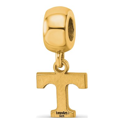 University of Tennessee Gold-Plated Sterling Silver Extra Small Letter T Dangle Bead – view 5