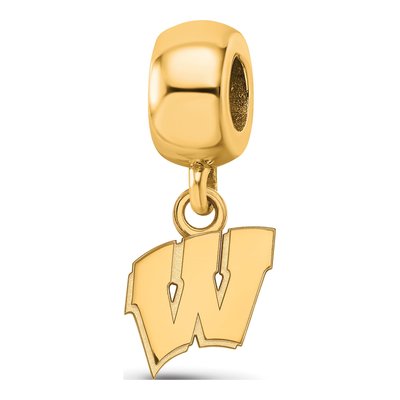 Wisconsin Badgers Letter W Dangle Bead Charm