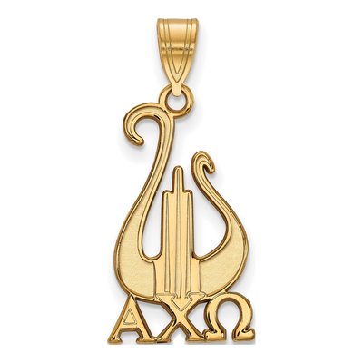 Alpha Chi Omega Gold-Plated Sterling Silver Large Sorority Pendant