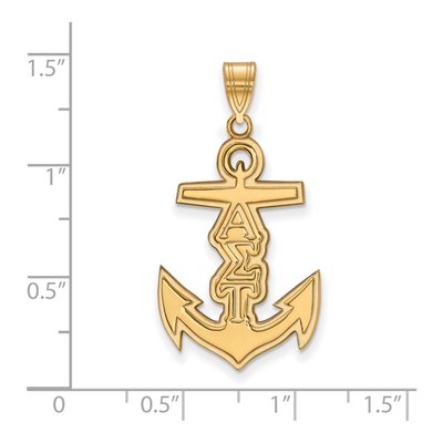 Alpha Sigma Tau Gold-Plated Sterling Silver Medium Sorority Pendant – view 2