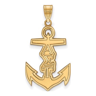 Alpha Sigma Tau Gold-Plated Sterling Silver Medium Sorority Pendant