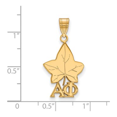 Alpha Phi Gold-Plated Sterling Silver Medium Sorority Symbol Pendant – view 2