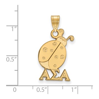 Alpha Sigma Alpha Gold-Plated Sterling Silver Medium Sorority Pendant – view 2