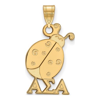 Alpha Sigma Alpha Gold-Plated Sterling Silver Medium Sorority Pendant