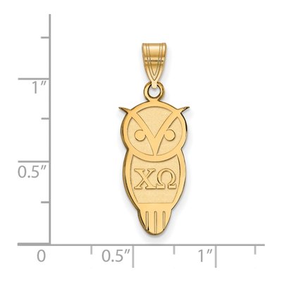 Chi Omega Gold-Plated Sterling Silver Medium Symbol Pendant – view 2