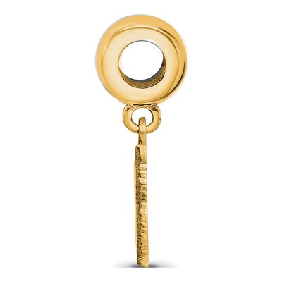 Clemson University Gold-Plated Sterling Silver Small Tigers Paw Dangle Bead – view 2