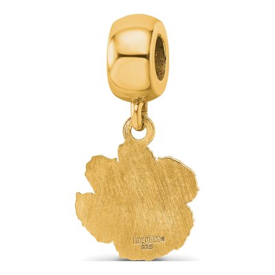 Clemson University Gold-Plated Sterling Silver Small Tigers Paw Dangle Bead – view 5