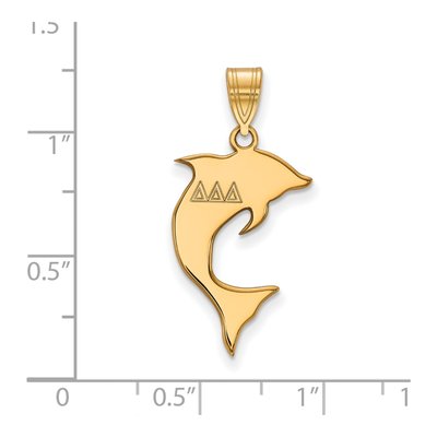 Delta Delta Delta Gold-Plated Sterling Silver Medium Tri Sorority Pendant – view 2