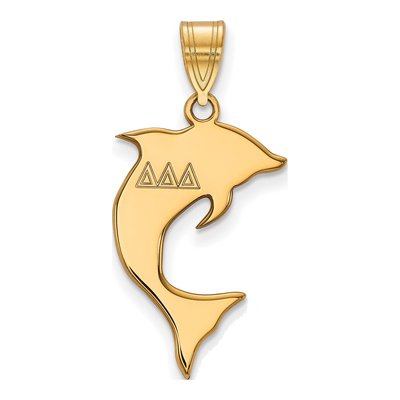 Delta Delta Delta Gold-Plated Sterling Silver Medium Tri Sorority Pendant
