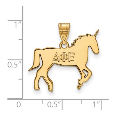 Delta Phi Epsilon Gold-Plated Sterling Silver Medium Sorority Pendant – view 2