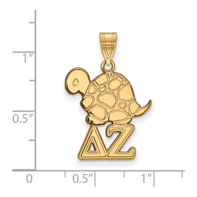 Delta Zeta Gold-Plated Sterling Silver Medium Sorority Symbol Pendant – view 2