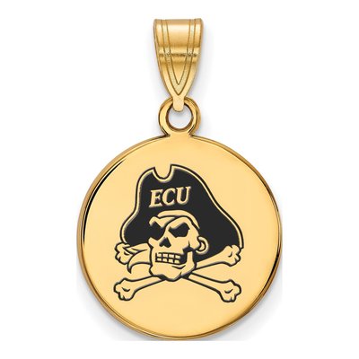 East Carolina University Gold-Plated Sterling Silver Medium Pirates Enamel Disc Pendant
