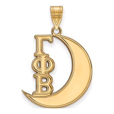 Gamma Phi Beta Gold-Plated Sterling Silver Medium Sorority Pendant