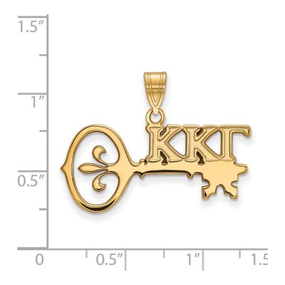 Kappa Kappa Gamma Gold-Plated Sterling Silver Medium Sorority Pendant – view 2
