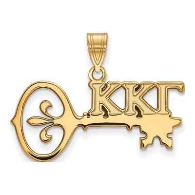 Kappa Kappa Gamma Gold-Plated Sterling Silver Medium Sorority Pendant