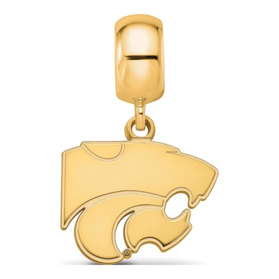 Kansas State University Gold-Plated Sterling Silver Small Wildcat Dangle Bead – view 3