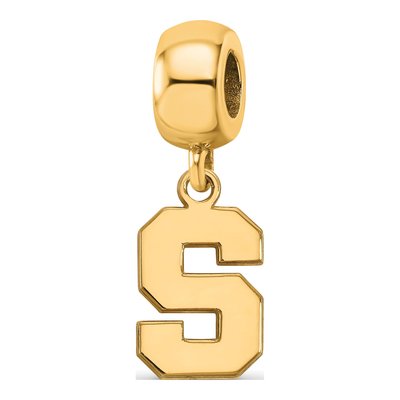 Michigan State University Gold-Plated Sterling Silver Small Letter S Dangle Bead