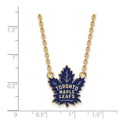 Toronto Maple Leafs Gold-Plated Sterling Silver Large Enamel Pendant Necklace – view 2