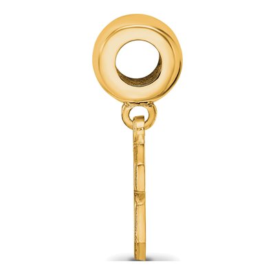 North Carolina State University Gold-Plated Sterling Silver Small NC Dangle Bead – view 2