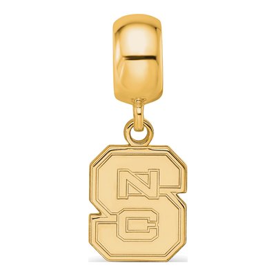North Carolina State University Gold-Plated Sterling Silver Small NC Dangle Bead – view 4