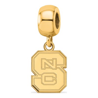 North Carolina State University Gold-Plated Sterling Silver Small NC Dangle Bead
