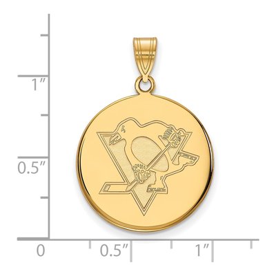 Pittsburgh Penguins Gold-Plated Sterling Silver Large Disc Pendant – view 2