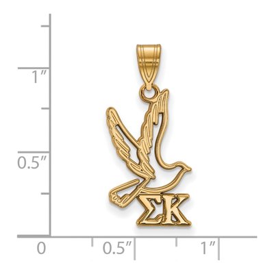 Sigma Kappa Gold-Plated Sterling Silver Medium Sorority Symbol Pendant – view 2
