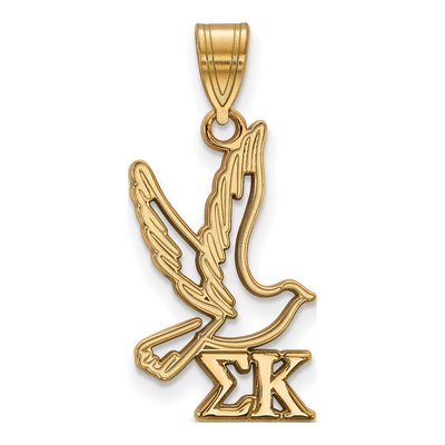 Sigma Kappa Gold-Plated Sterling Silver Medium Sorority Symbol Pendant