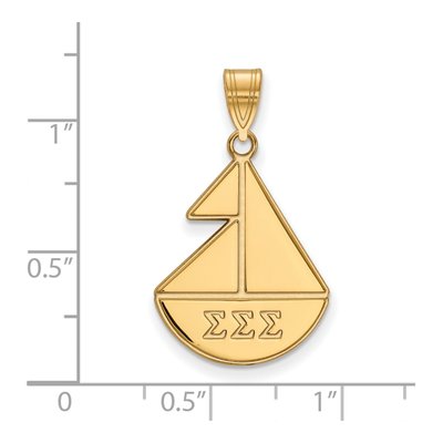 Sigma Sigma Sigma Gold-Plated Sterling Silver Medium Sorority Pendant – view 2