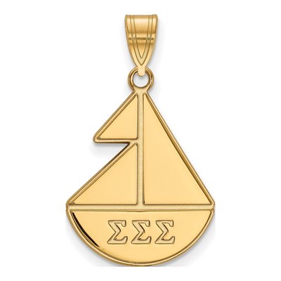 Sigma Sigma Sigma Gold-Plated Sterling Silver Medium Sorority Pendant