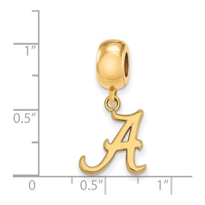 University of Alabama Gold-Plated Sterling Silver Small Letter A Dangle Bead – view 3