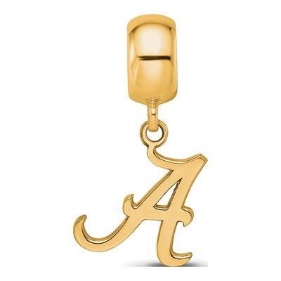 University of Alabama Gold-Plated Sterling Silver Small Letter A Dangle Bead – view 4