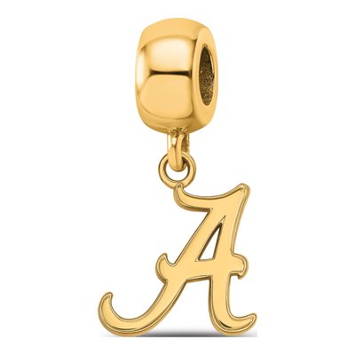 University of Alabama Gold-Plated Sterling Silver Small Letter A Dangle Bead