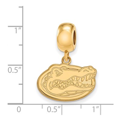 University of Florida Gold-Plated Sterling Silver Small Gators Dangle Bead – view 3