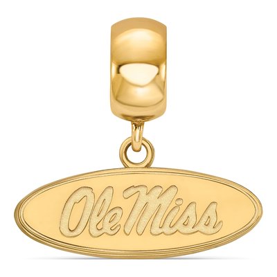 University of Mississippi Gold-Plated Sterling Silver Small Ole Miss Dangle Bead – view 3
