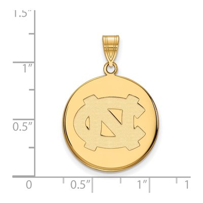 University of North Carolina Gold-Plated Sterling Silver UNC Tar Heels Large Disc Pendant – view 2