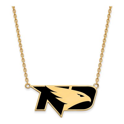 UND Fighting Hawks Enamel Pendant Necklace, 18"