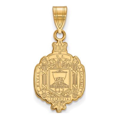 United States Naval Academy Gold-Plated Sterling Silver US Large Crest Pendant