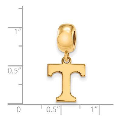 University of Tennessee Gold-Plated Sterling Silver Small Letter T Dangle Bead – view 3