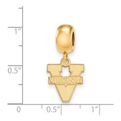 University of Virginia Gold-Plated Sterling Silver Small UVA Dangle Bead – view 2