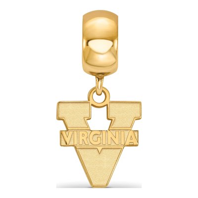 University of Virginia Gold-Plated Sterling Silver Small UVA Dangle Bead – view 3
