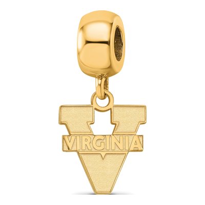 University of Virginia Gold-Plated Sterling Silver Small UVA Dangle Bead