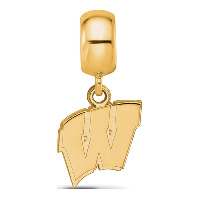 University of Wisconsin Gold-Plated Sterling Silver Small Of Letter W Dangle Bead – view 4