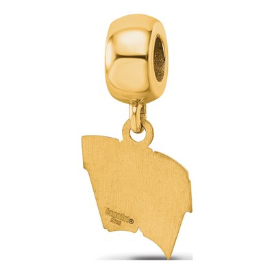 University of Wisconsin Gold-Plated Sterling Silver Small Of Letter W Dangle Bead – view 5