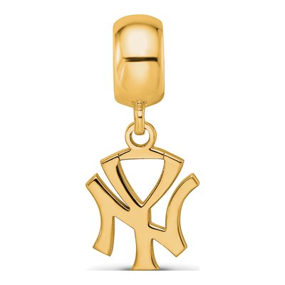 New York Yankees Gold-Plated Sterling Silver Small NY Dangle Bead – view 4