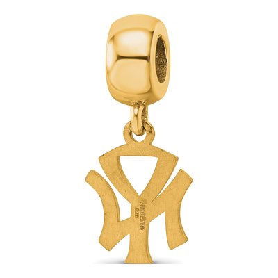 New York Yankees Gold-Plated Sterling Silver Small NY Dangle Bead – view 5