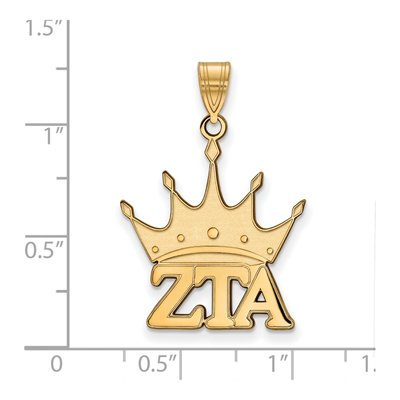 Zeta Tau Alpha Gold-Plated Sterling Silver Medium Sorority Pendant – view 2