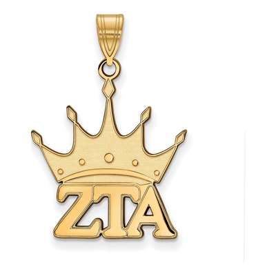 Zeta Tau Alpha Gold-Plated Sterling Silver Medium Sorority Pendant